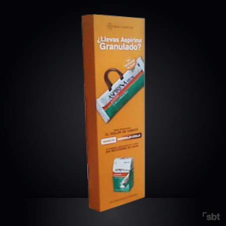 PLV EXPOSITORES SEMI PERMANENTES RETAIL TÓTEM RECTANGULAR EN CARTÓN POS PDV