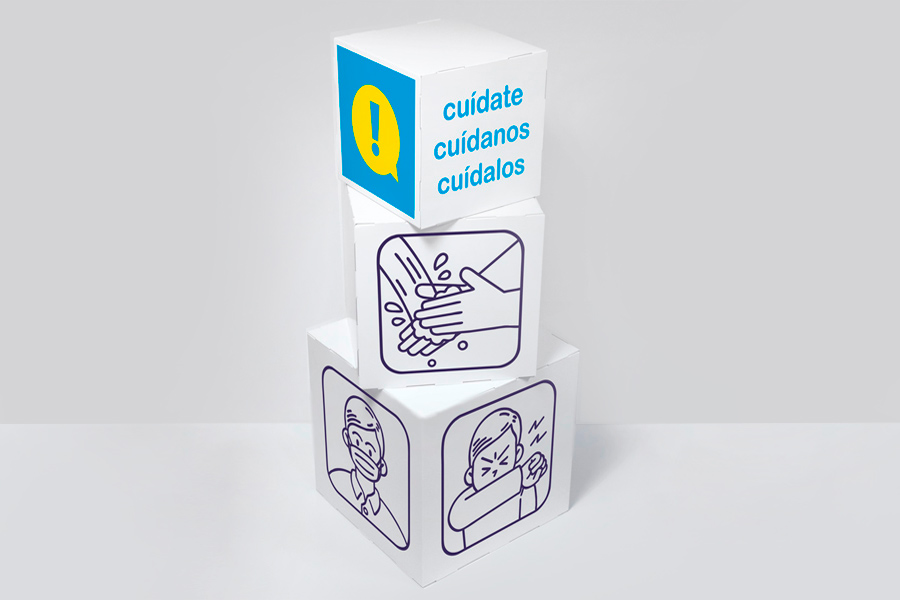 Cubos impresos para comunicación visual