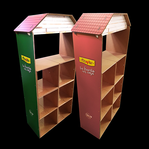 EXPOSITOR MODULAR ENSAMBLABLE CARTÓN TRIPLEX