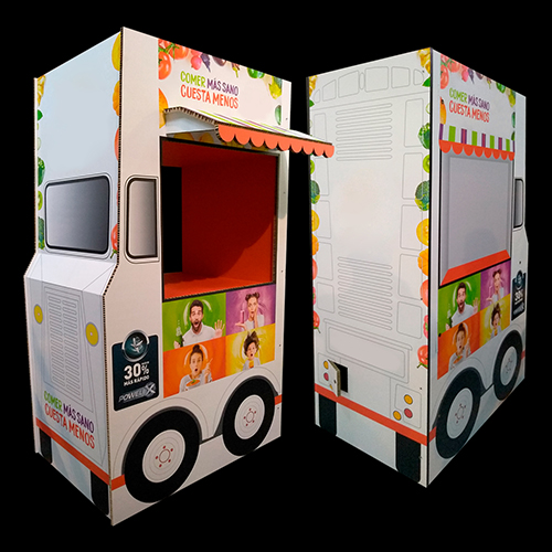 Ficticio foodtruck cartón nido de abeja