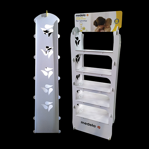 EXPOSITOR CON CARTELA PVC