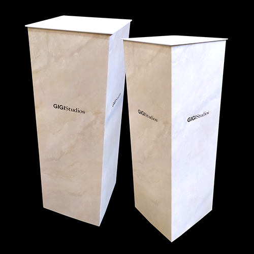 Totem 4 caras foam y pvc blanco