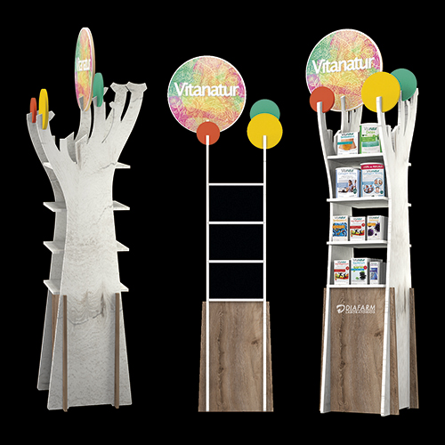 EXPOSITOR ÁRBOL MADERA DE CHOPO