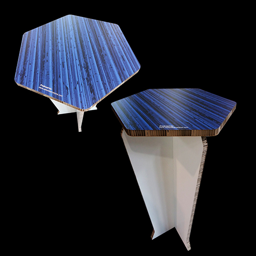 Mesa hexagonal cartón nido de abeja