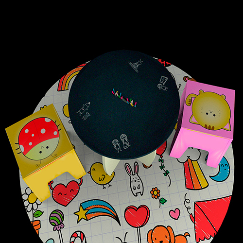 Mesa y bancos cartón nido de abeja