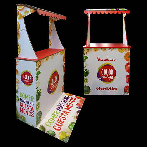 Mostrador kiosco cartón nido de abeja