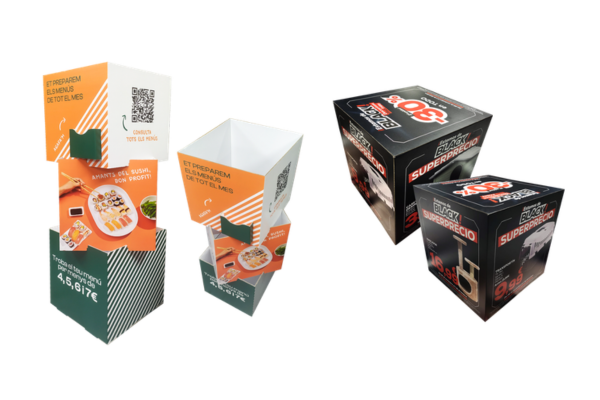 Expositores de cartón cubos Expositores de cartón cubos