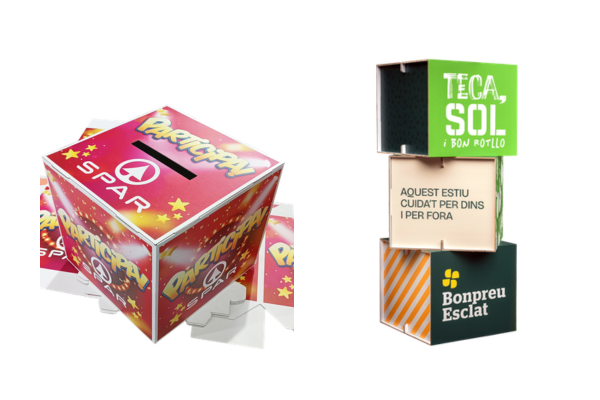 Expositores de cartón cubos Expositores de cartón cubos