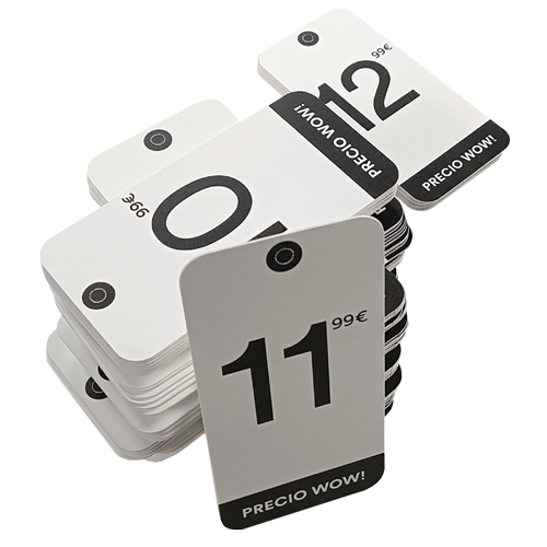 Porta precios cartón compacto